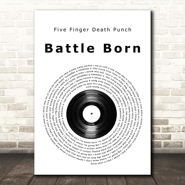 Five Finger Death Punch Battle Born Vinyl Record Song Lyric Print