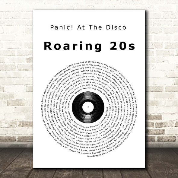 Panic! At The Disco Roaring 20s Vinyl Record Song Lyric Print