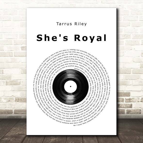 Tarrus Riley She's Royal Vinyl Record Song Lyric Print