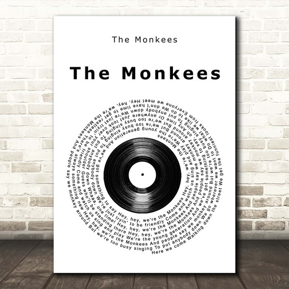 The Monkees The Monkees Vinyl Record Song Lyric Print