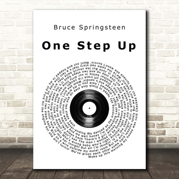 Bruce Springsteen One Step Up Vinyl Record Song Lyric Print