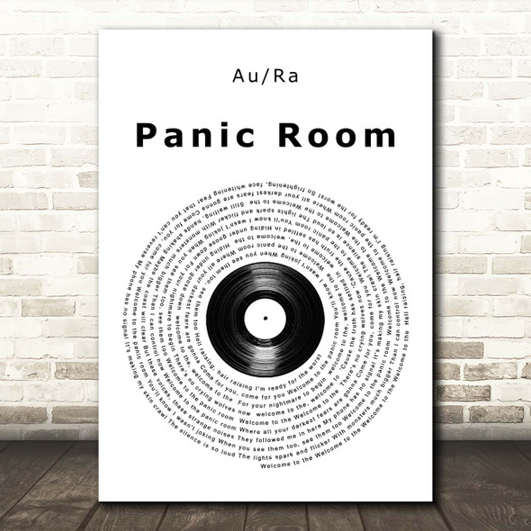 Au Ra Panic Room Vinyl Record Song Lyric Print