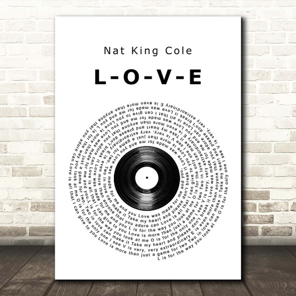Nat King Cole L-O-V-E Vinyl Record Song Lyric Print