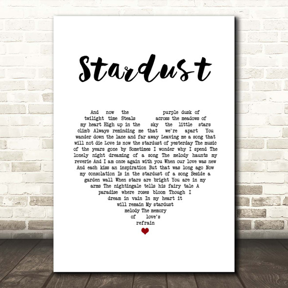 Nat King Cole Stardust Heart Song Lyric Print