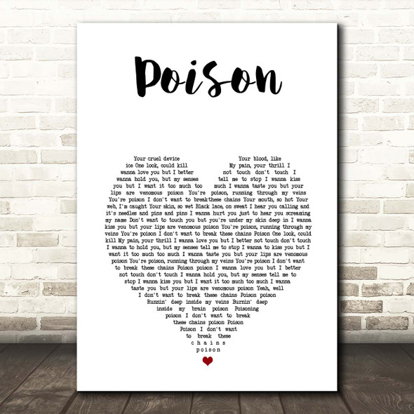 Alice Cooper Poison Heart Song Lyric Print