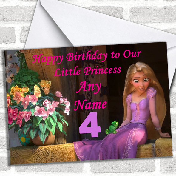 Tangled Rapunzel Personalized Birthday Card