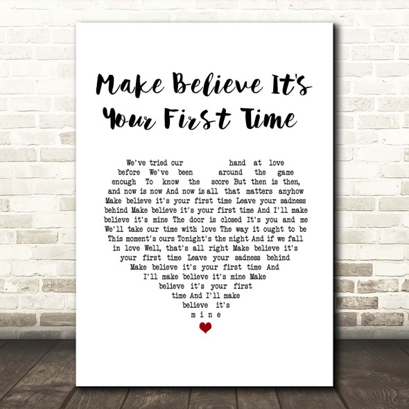 Karen Carpenter Make Believe It's Your First Time White Heart Song Lyric Print