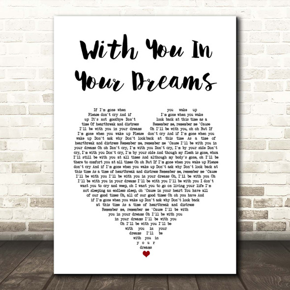 Hanson With You In Your Dreams White Heart Song Lyric Print