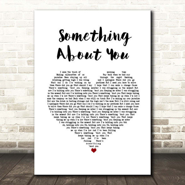 Rudimental & Elderbrook Something About You White Heart Song Lyric Print