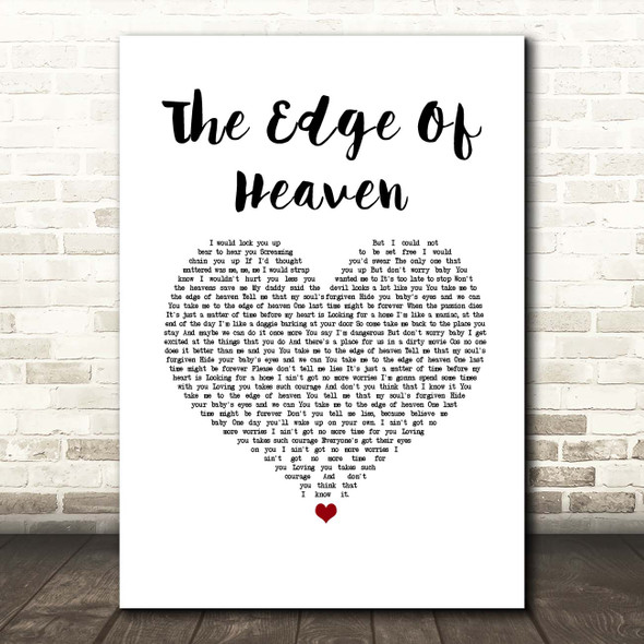 Wham! The Edge Of Heaven White Heart Song Lyric Print