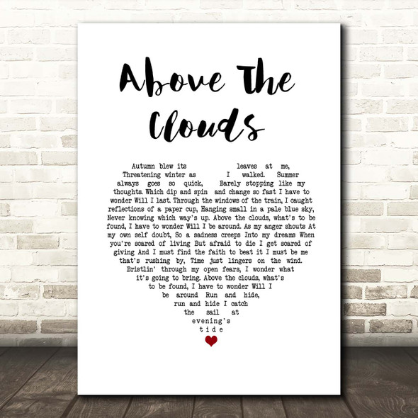 Paul Weller Above The Clouds White Heart Song Lyric Print