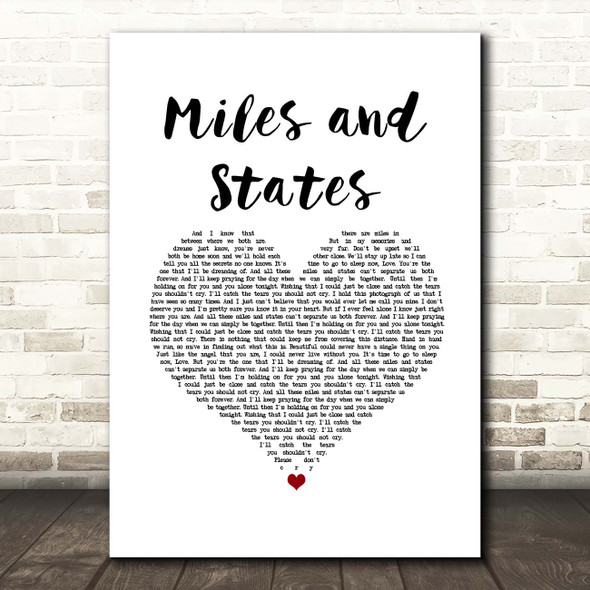 Abandoning Sunday Miles and States White Heart Song Lyric Print