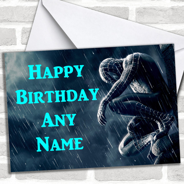 Grey Spiderman Personalized Birthday Card