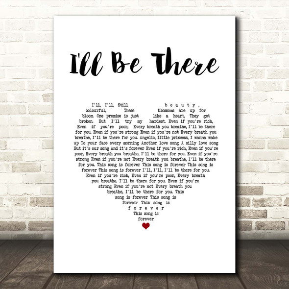 The Parlotones I'll Be There White Heart Song Lyric Print