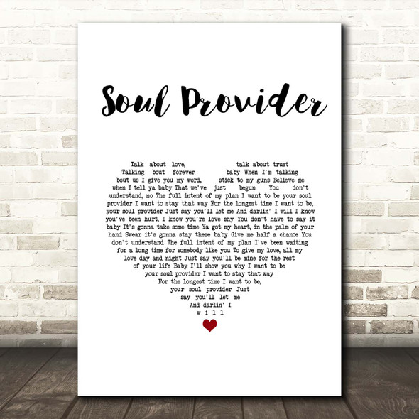 Michael Bolton Soul Provider White Heart Song Lyric Print