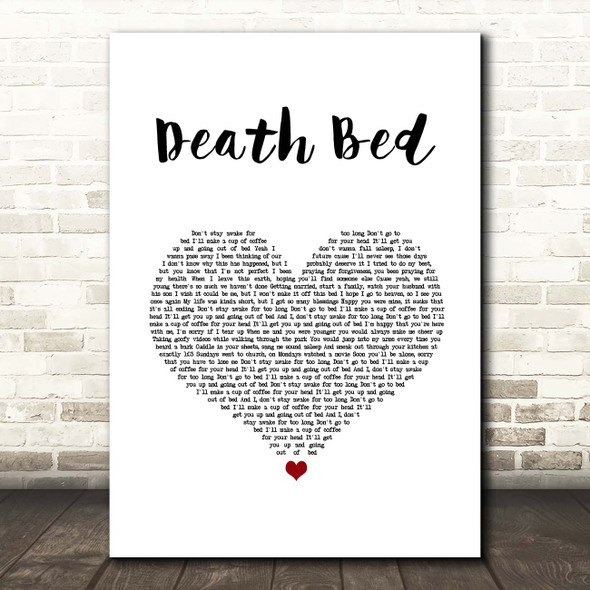 Powfu Death Bed White Heart Song Lyric Print