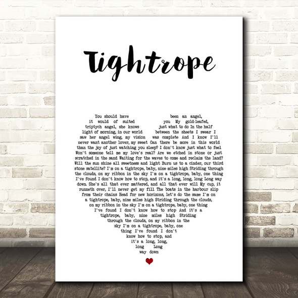 The Stone Roses Tightrope White Heart Song Lyric Print