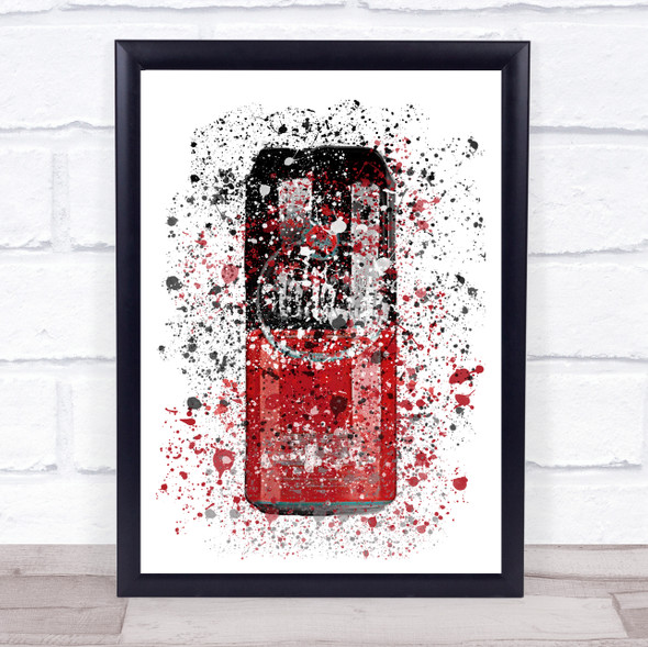 Watercolor Splatter Spanish Star Red Beer Can Wall Art Print