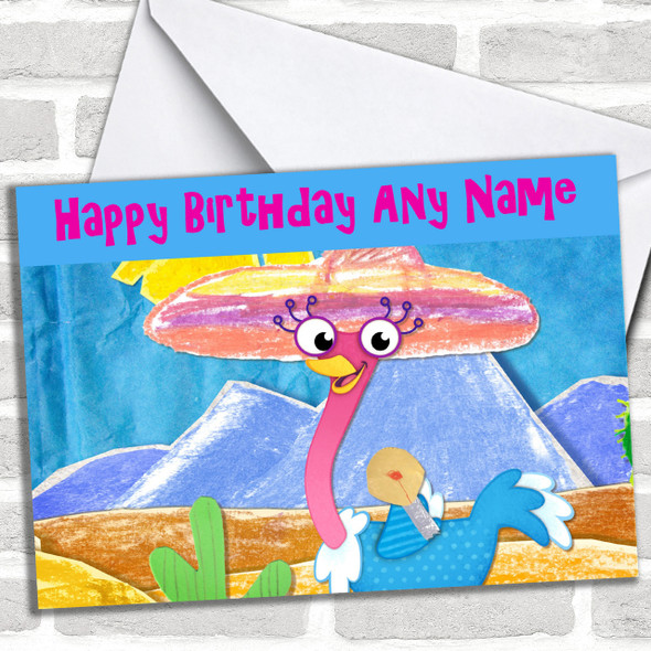 Olive The Ostrich Personalized Birthday Card