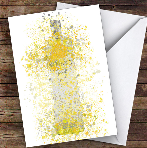 WaterColor Splatter French Frost Vodka Bottle Pineapple Birthday Card