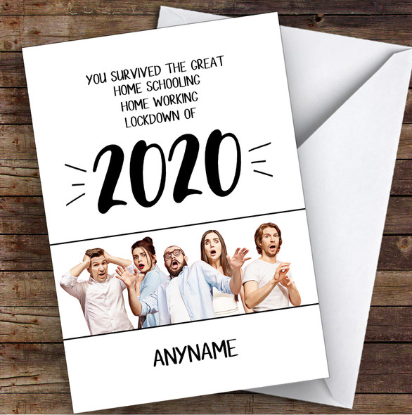 2020 Shocking You Survived Lockdown Personalized Christmas Card