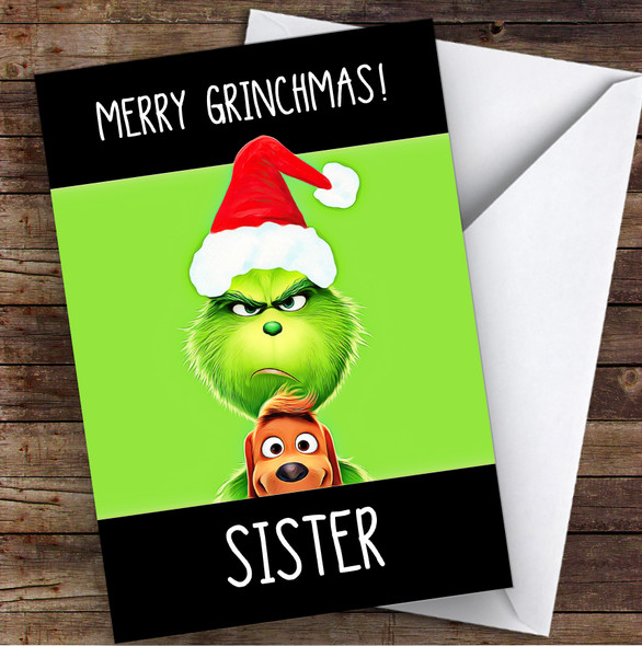 Sister Grinchmas Personalized Christmas Card