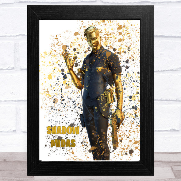 Splatter Art Gaming Fortnite Shadow Midas Kid's Room Children's Wall Art Print