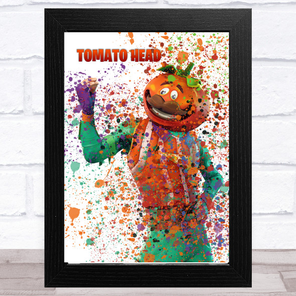 Splatter Art Gaming Fortnite Tomato Head Kid's Room Children's Wall Art Print