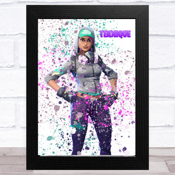 Splatter Art Gaming Fortnite Teknique Kid's Room Children's Wall Art Print