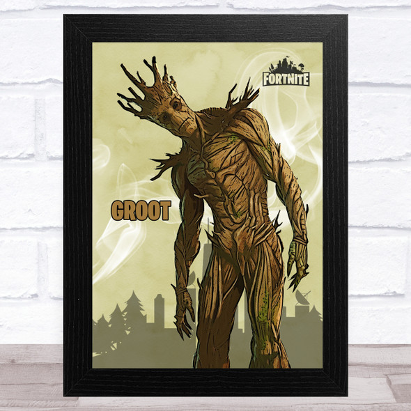 Groot Gaming Comic Style Kids Fortnite Skin Children's Wall Art Print