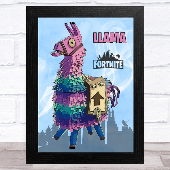 Llama Gaming Comic Style Kids Fortnite Skin Children's Wall Art Print