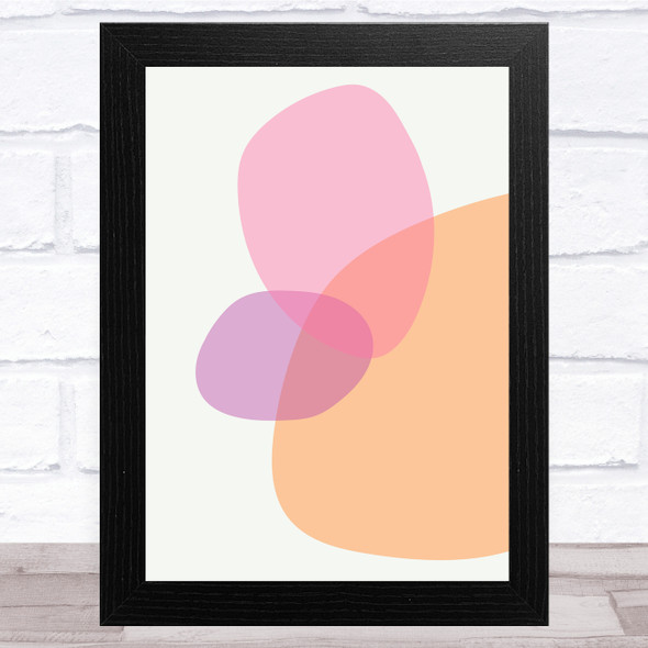 Orange Lilac And Pink Circles Abstract Style 3 Wall Art Print