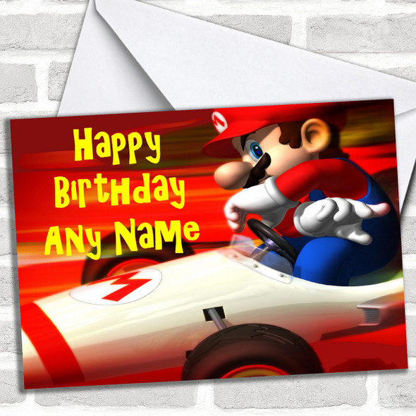 Mario Racing Personalized Birthday Card