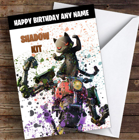 Splatter Art Gaming Fortnite Shadow Kit Kid's Children's Personalized Birthday Card