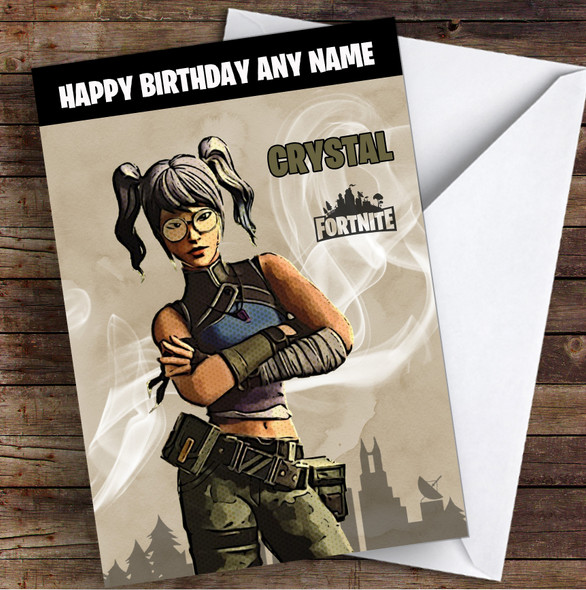 Crystal Gaming Comic Style Kids Fortnite Skin Children's Personalized Birthday Card