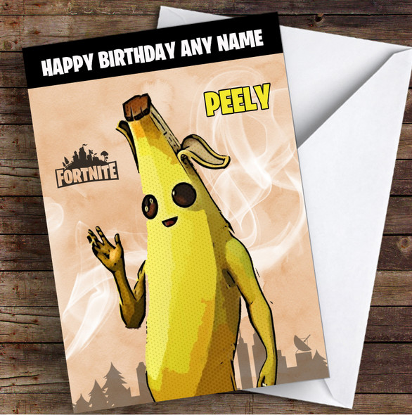 Peely Gaming Comic Style Kids Fortnite Skin Children's Personalized Birthday Card