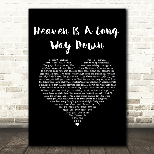 Danny Worsnop Heaven Is A Long Way Down Black Heart Song Lyric Music Art Print