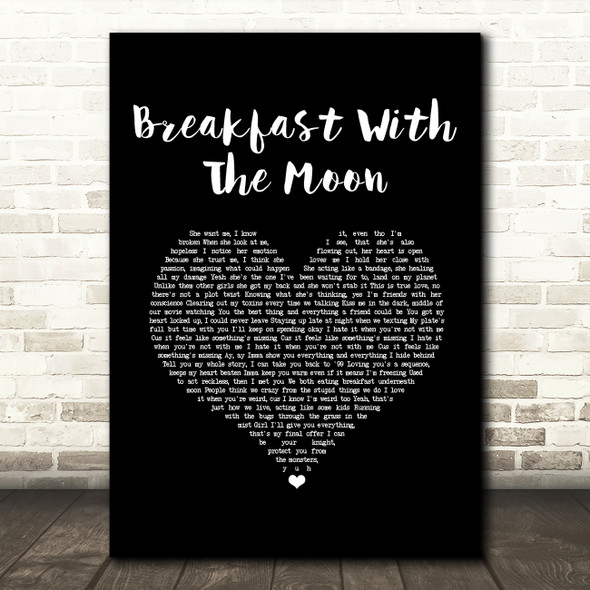 Powfu Breakfast With The Moon Black Heart Song Lyric Music Art Print