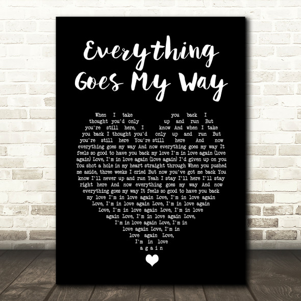 Metronomy Everything Goes My Way Black Heart Song Lyric Music Art Print