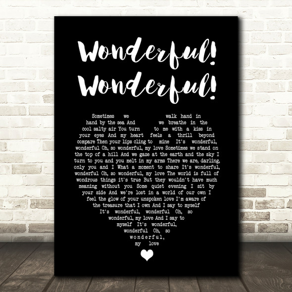 Johnny Mathis Wonderful! Wonderful! Black Heart Song Lyric Music Art Print