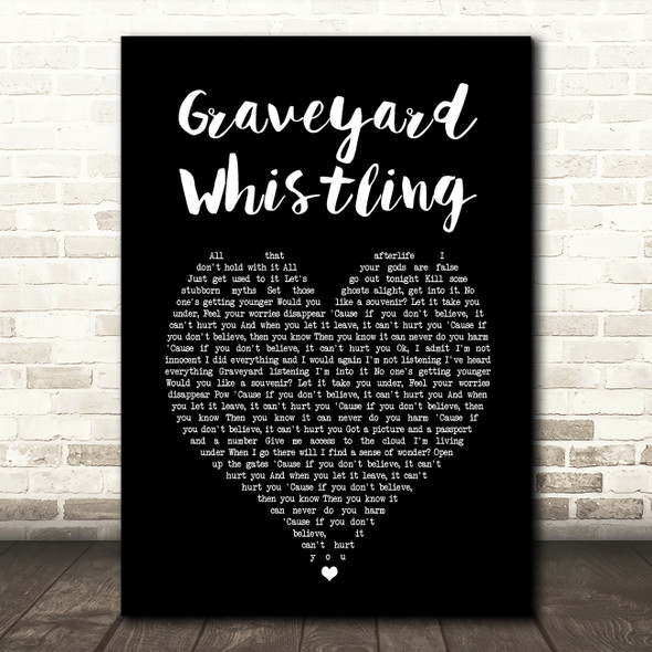 Nothing But Thieves Graveyard Whistling Black Heart Song Lyric Music Art Print