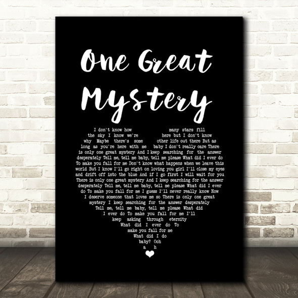 Lady Antebellum One Great Mystery Black Heart Song Lyric Music Art Print