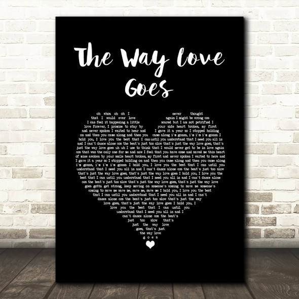 Lemar The Way Love Goes Black Heart Song Lyric Music Art Print