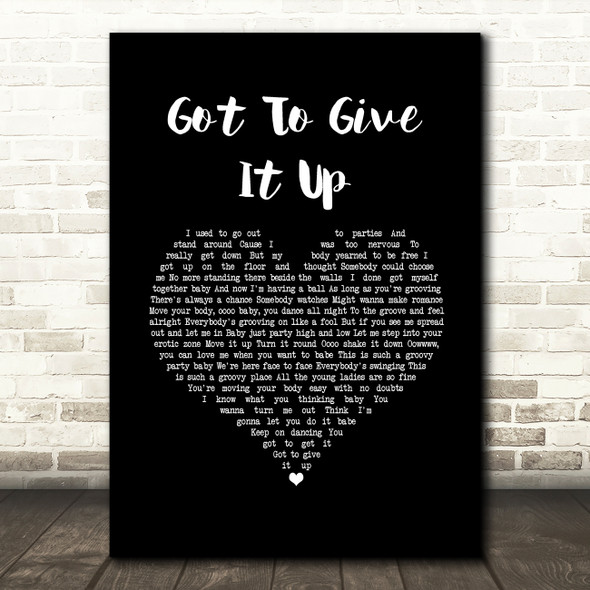 Marvin Gaye Got To Give It Up Black Heart Song Lyric Music Art Print