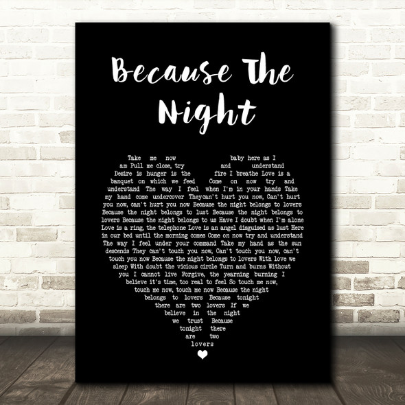 Patti Smith Because The Night Black Heart Song Lyric Music Art Print