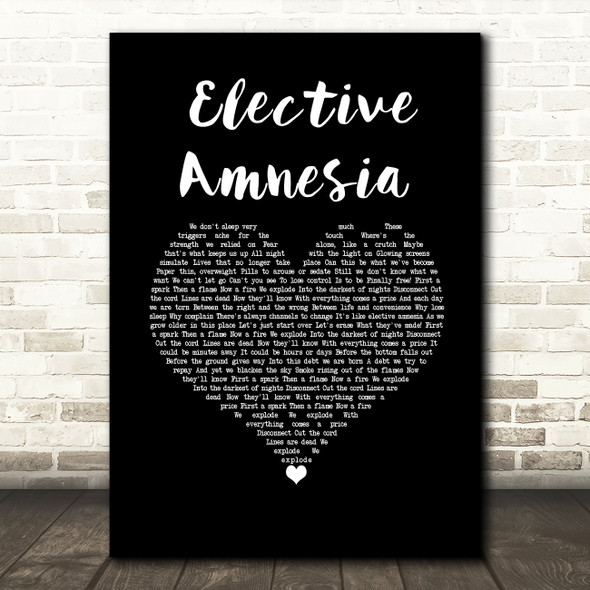 Rise Against Elective Amnesia Black Heart Song Lyric Music Art Print