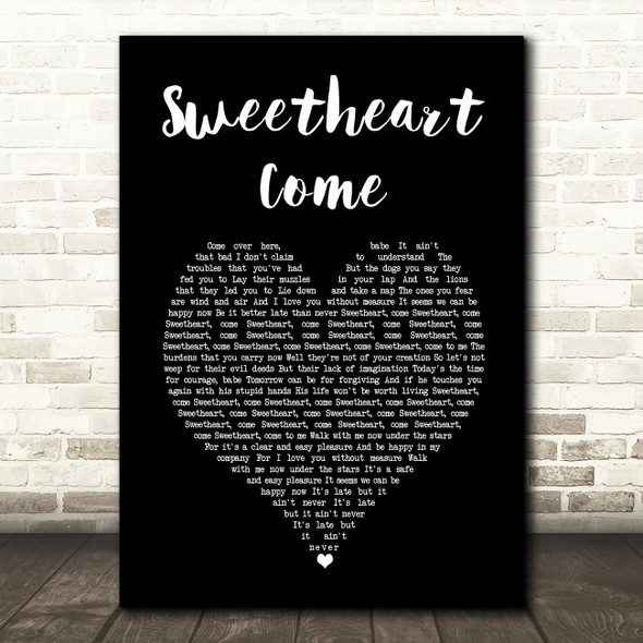 Nick Cave & The Bad Seeds Sweetheart Come Black Heart Song Lyric Music Art Print