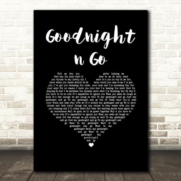 Ariana Grande Goodnight n Go Black Heart Song Lyric Music Art Print