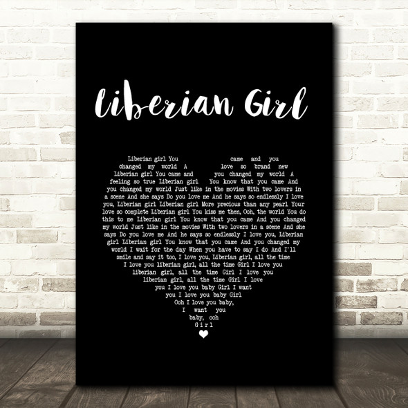 Michael Jackson Liberian Girl Black Heart Song Lyric Music Art Print