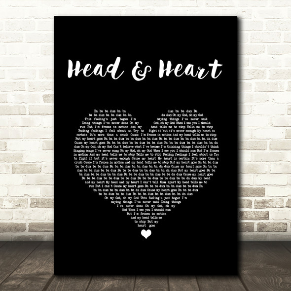 Joel Corry feat. MNEK Head & Heart Black Heart Song Lyric Music Art Print